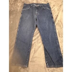 Rustler Mens Regular Fit Straight Leg Denim Jeans Dark Wash 38x29 87620SR